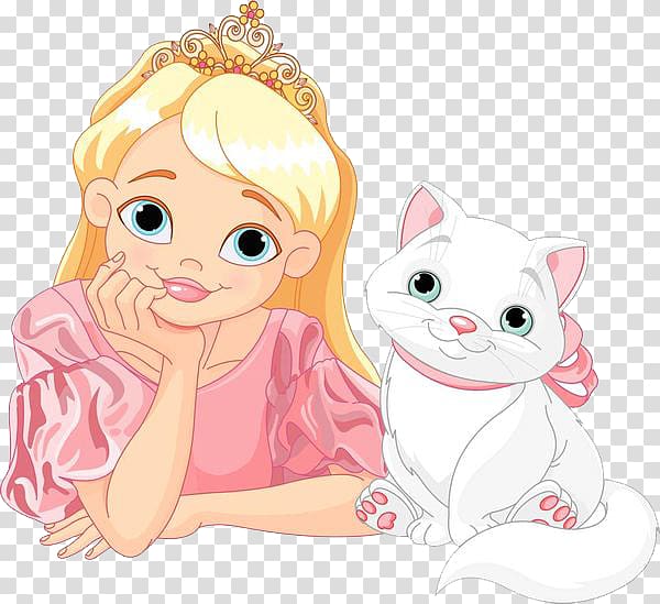 Cat Princess , Girls and cats transparent background PNG clipart