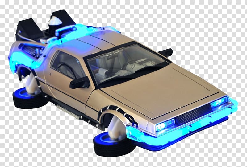 DeLorean time machine Back to the Future 2 Hover Time Machine Electronic Vehicle Diamond Select Toys DeLorean DMC-12, back to the future delorean transparent background PNG clipart