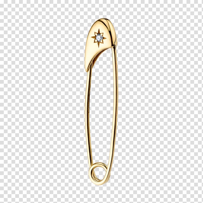 Earring Safety pin Jewellery Colored gold, diamond star transparent background PNG clipart