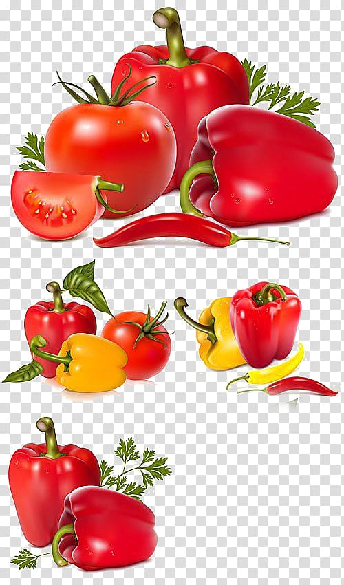 Bell pepper Tomato Vegetable Chili pepper, Creative tomatoes transparent background PNG clipart