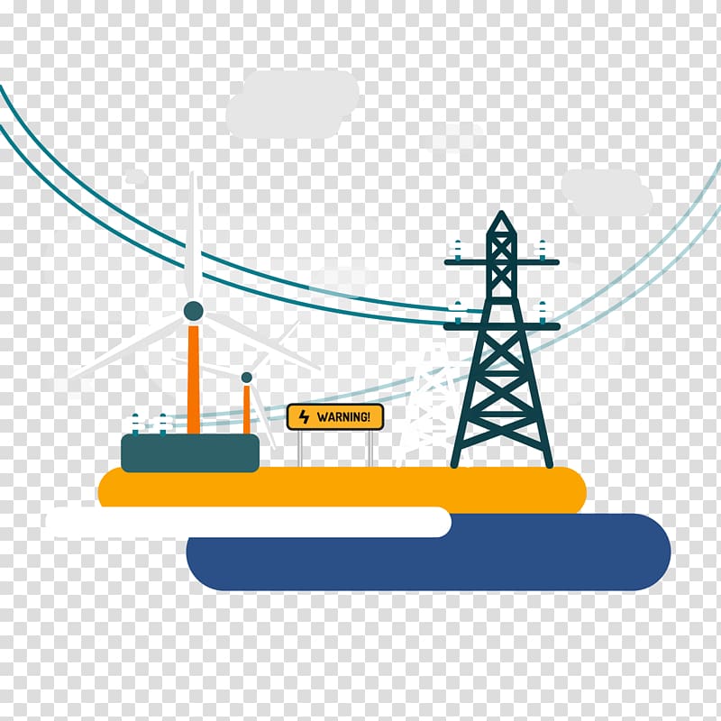 orange windmill illustration, Wind farm Electricity Wind power Electric power, wind power plant transparent background PNG clipart