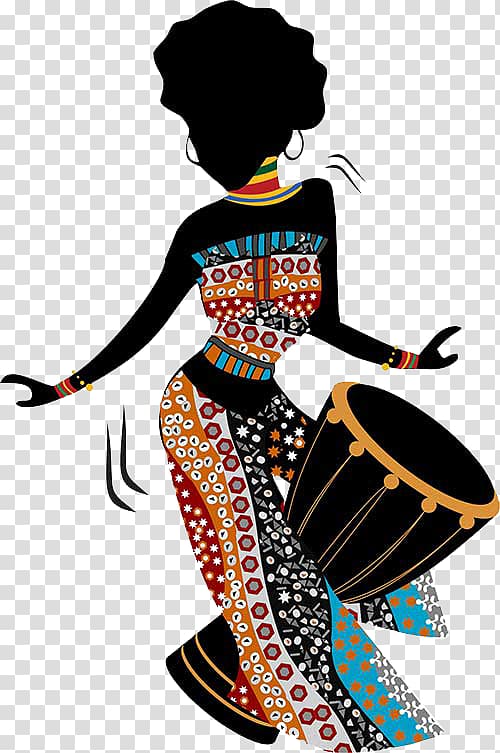 woman playing goblet drum illustration, African art Painting African-American art, Africa transparent background PNG clipart