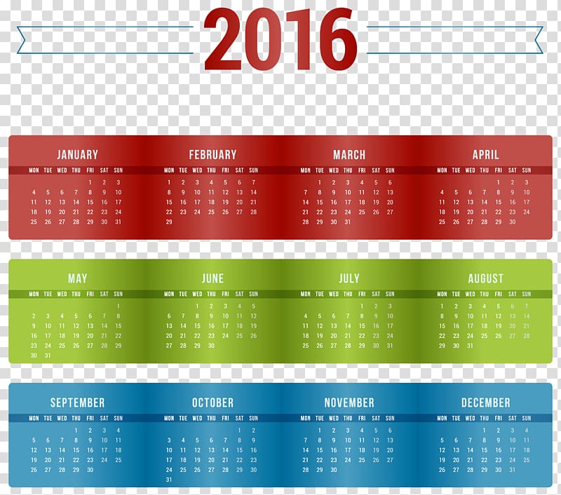 2016 calendar illustration, Calendar Microsoft Outlook file formats Computer file, Nice 2016 Calendar transparent background PNG clipart
