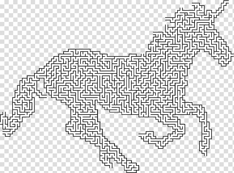 Unicorn Line art Maze Legendary creature, unicorn transparent background PNG clipart