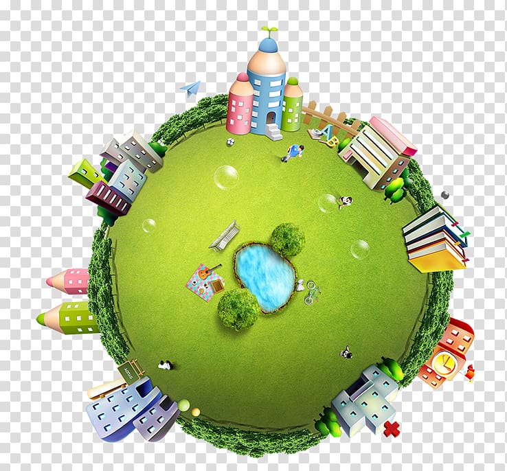 Child, Cartoon city element transparent background PNG clipart