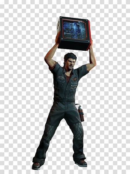 man carrying computer tower animated illustration, Dead Rising Tv transparent background PNG clipart