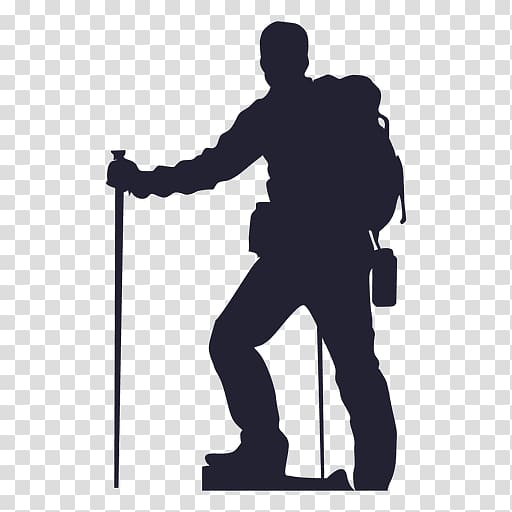Hiking Silhouette Backpacking , man silhouette transparent background PNG clipart
