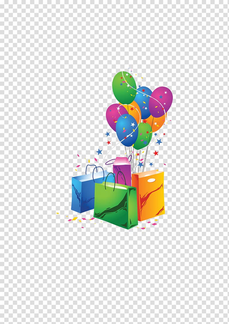 Euclidean Shopping, Shopping Bag,Gifts Balloons transparent background PNG clipart