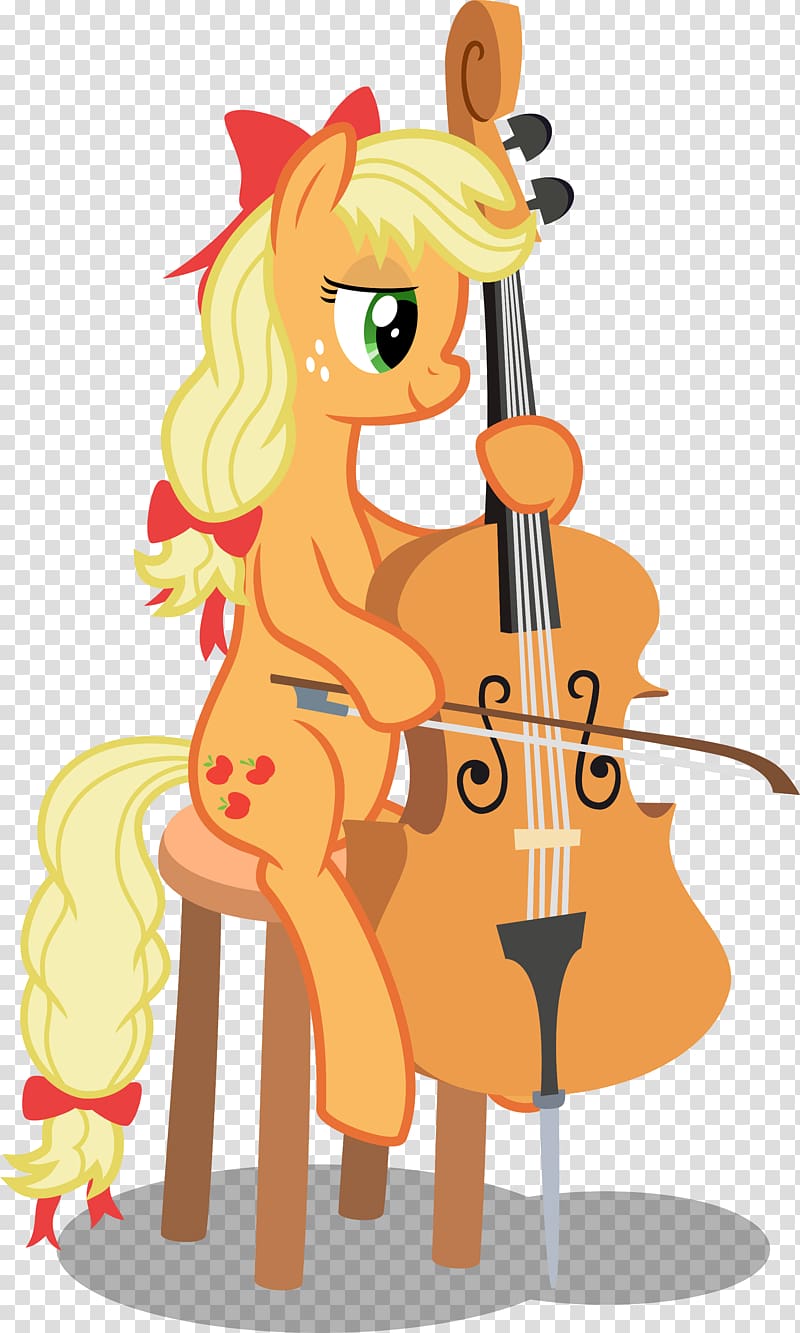 Pony Cello Applejack Rarity Pinkie Pie, musical instruments transparent background PNG clipart