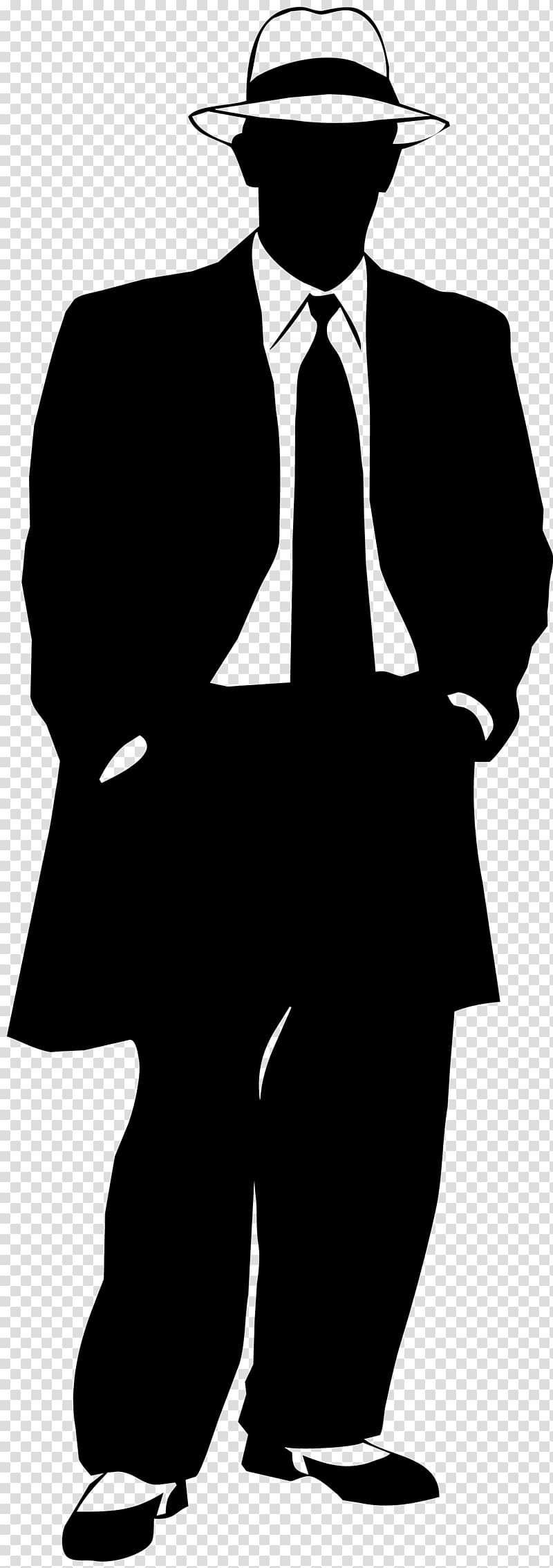 Gangster Silhouette, drawing silhouette transparent background PNG clipart