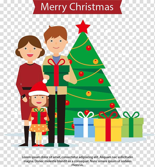 Christmas tree Family, Family Christmas transparent background PNG clipart