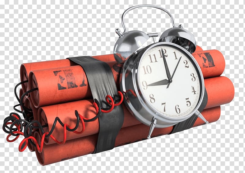 dynamite with twin bell clock, Bomb With Clock transparent background PNG clipart