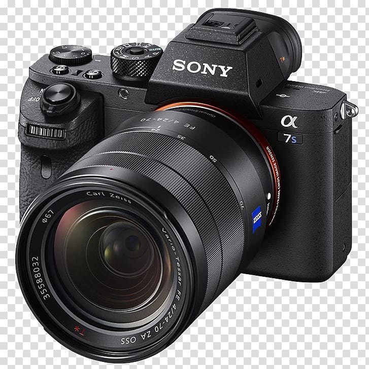 Sony a7 II ILCE-7M2 24.3 MP Mirrorless Digital Camera, 1080p, Black, Body Only Sony α7 III Mirrorless interchangeable-lens camera 索尼, Camera transparent background PNG clipart