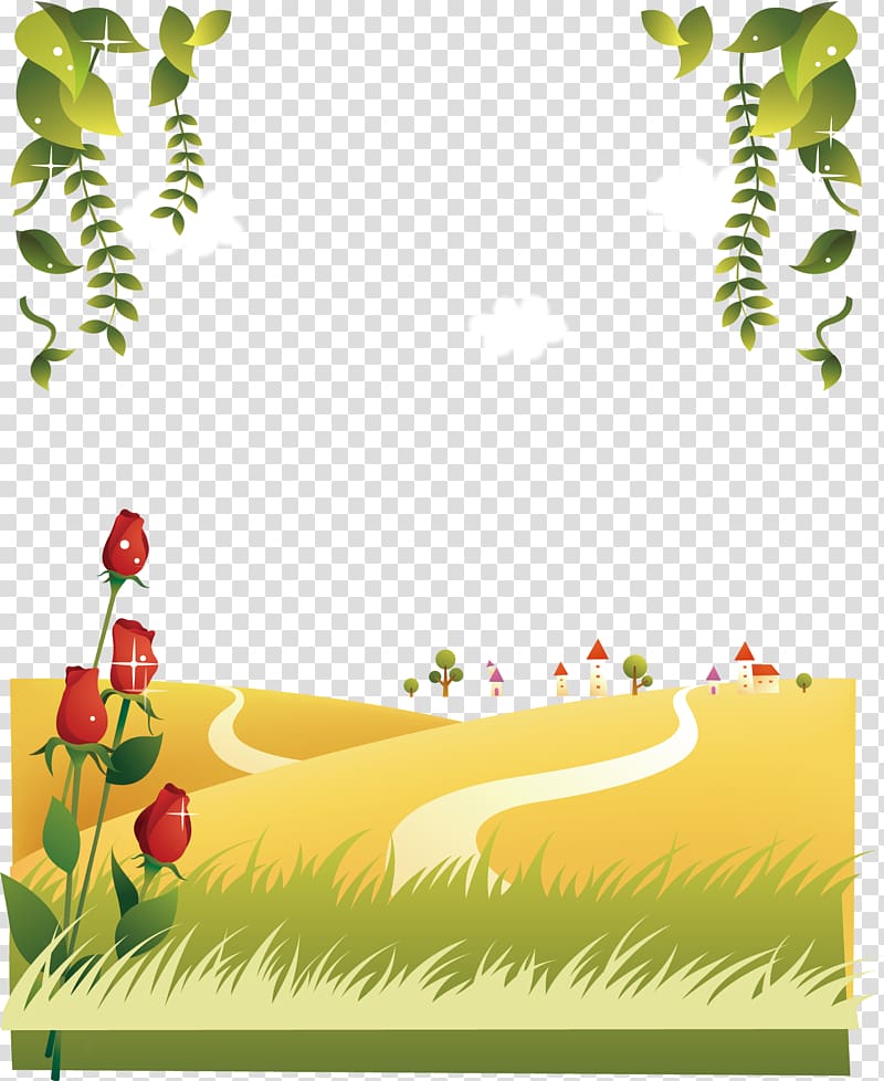 grass field illustration, Cartoon, Field background transparent background PNG clipart