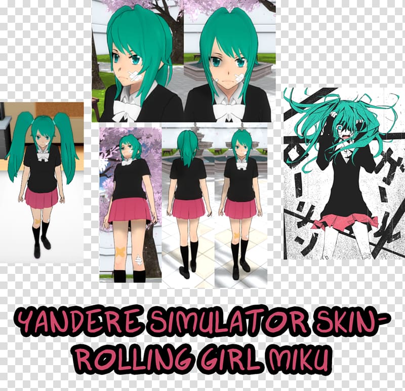 Yandere Simulator Hatsune Miku Rollin\' Girl Character, hatsune miku transparent background PNG clipart