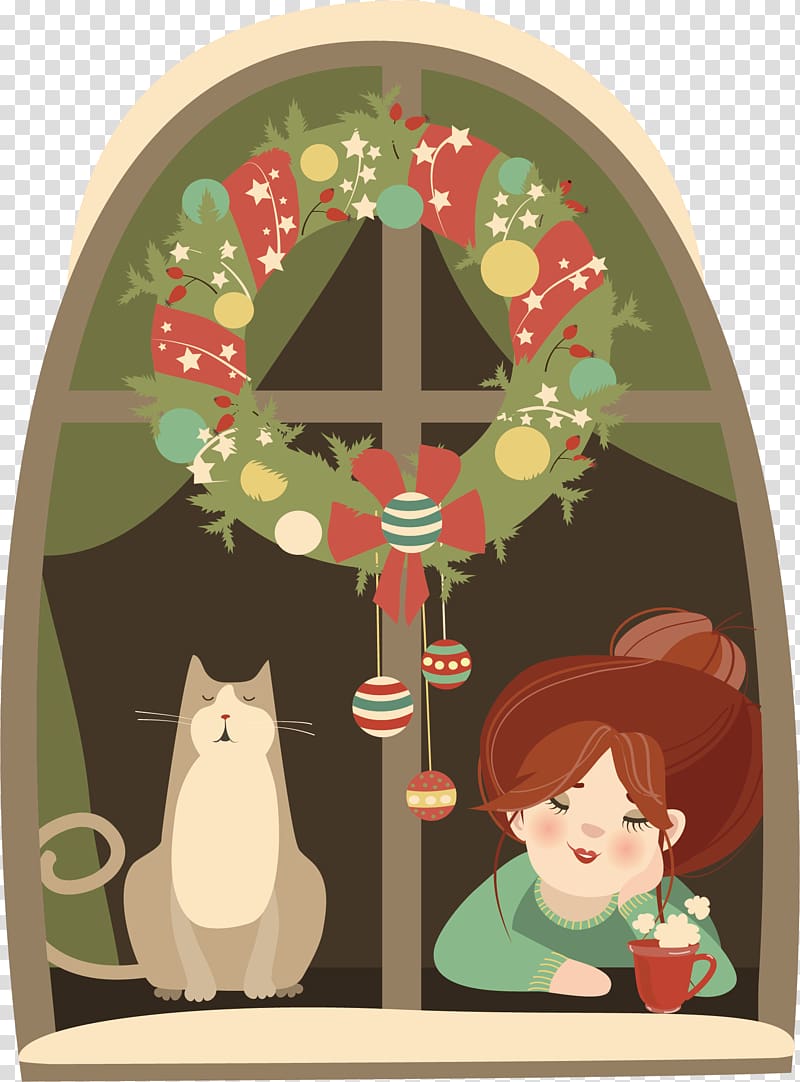 Santa Claus Christmas Illustration, Princess kitten transparent background PNG clipart