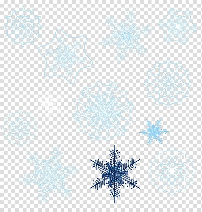 Snowflake Shape, A variety of snowflakes transparent background PNG clipart