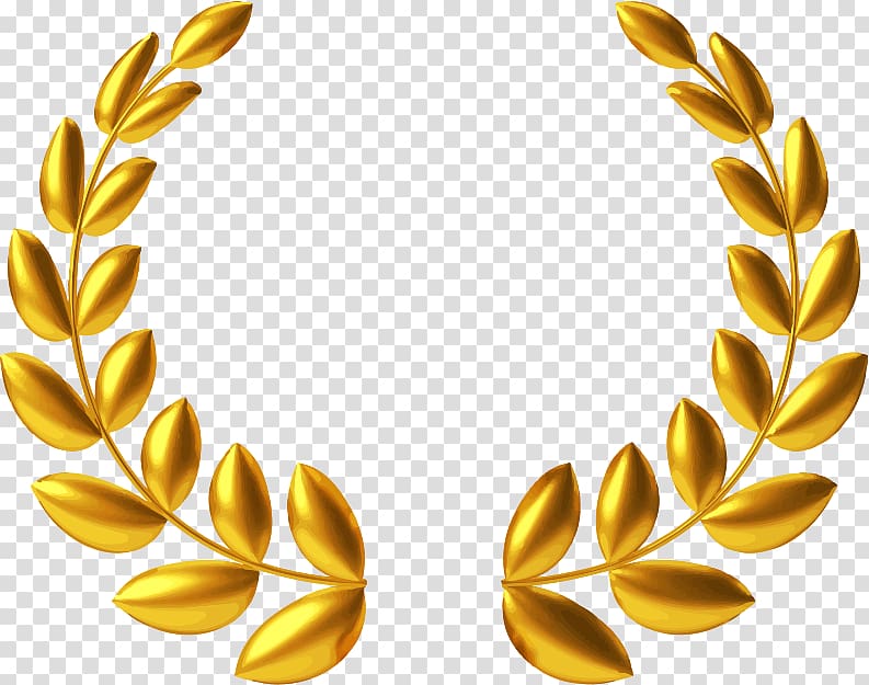 Laurel wreath Gold medal, 85 gold wreath transparent background PNG clipart