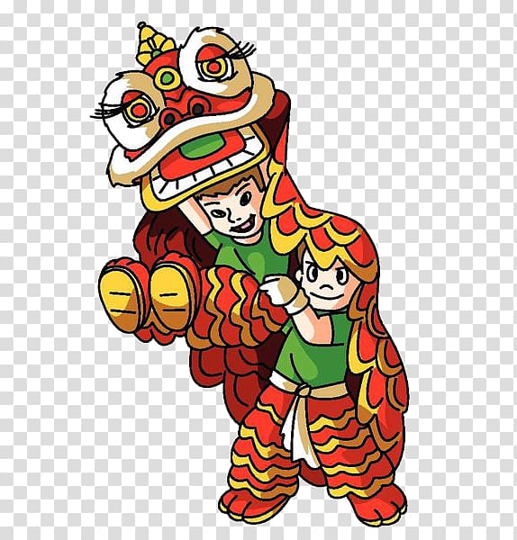 Lion dance Dragon dance , Lion dance celebration transparent background PNG clipart