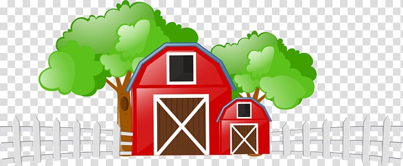 red and brown shed , Cattle Farm Live Field , Cartoon farm transparent background PNG clipart