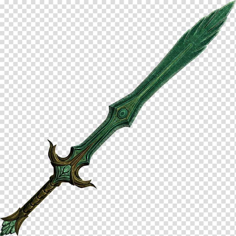 Green Glowing Sword In A Minecraft World Background, Pictures Of A