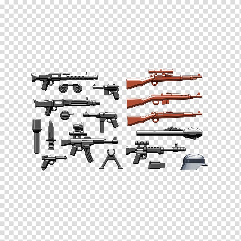 Second World War BrickArms Weapon Lego minifigure, weapon transparent background PNG clipart