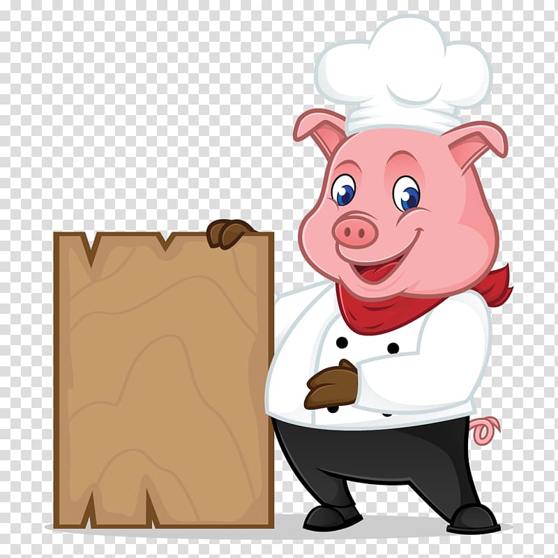 Chef Cartoon, hand-painted pig cartoon transparent background PNG clipart