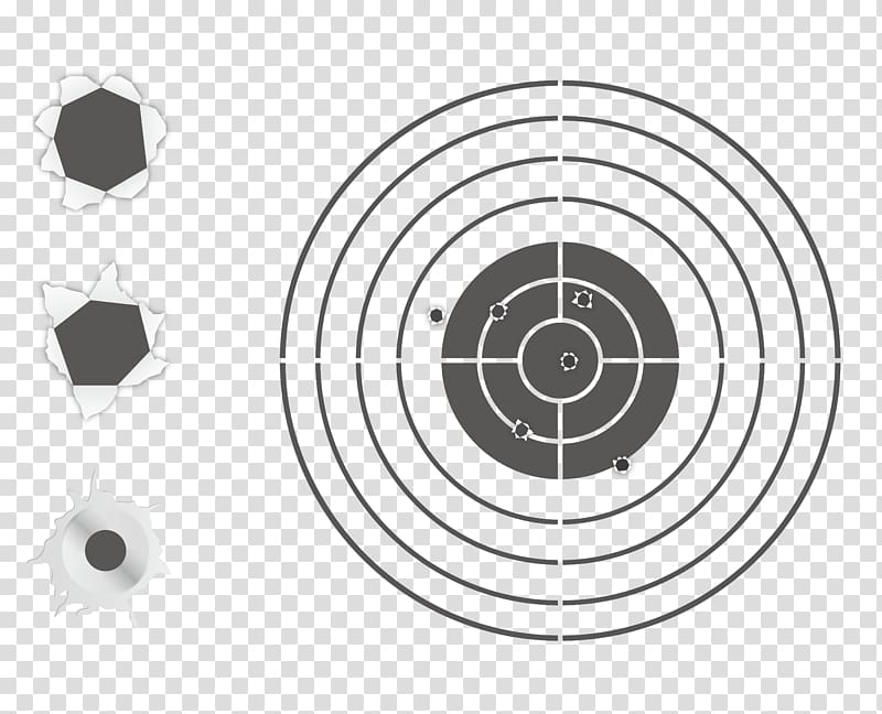 Bullet Firearm Rifle Shooting, Bullet holes and flat guns material transparent background PNG clipart