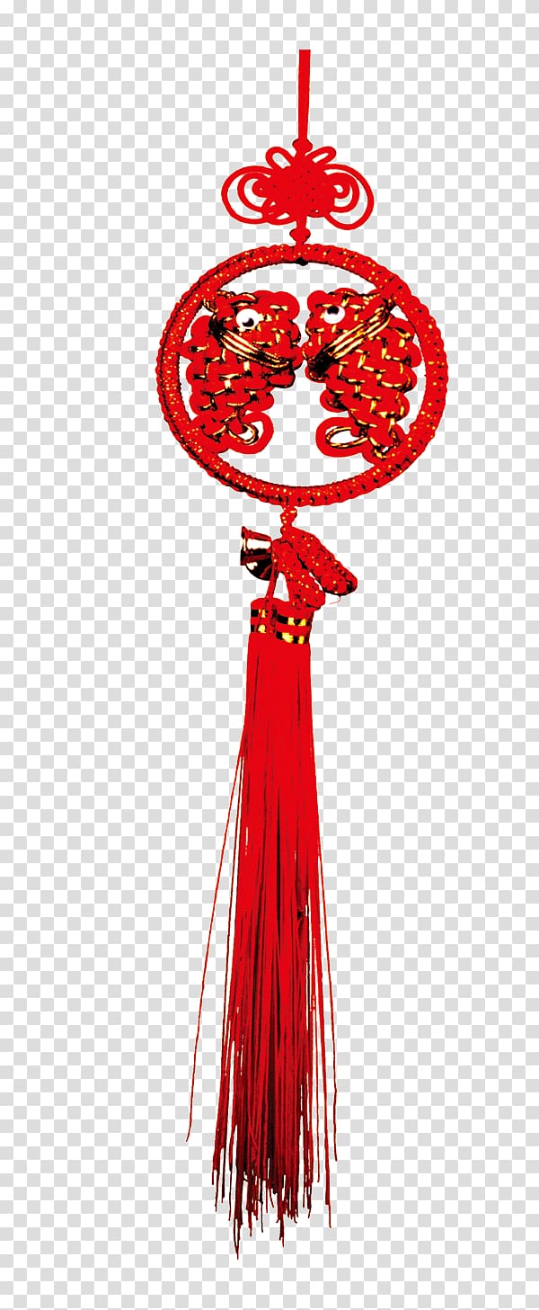 Chinesischer Knoten Drawing, Red Pisces Chinese knot transparent background PNG clipart