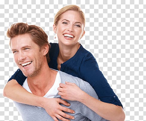 man wearing grey shirt and carrying woman, Couple Happy transparent background PNG clipart
