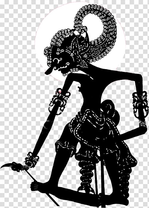 tribal character silhouette, Indonesia Wayang Kulit Shadow play Gunungan, cultural festivals transparent background PNG clipart