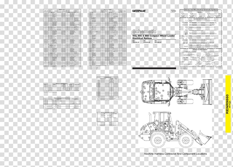 Paper Drawing /m/02csf, Cat 988h Wheel Loader Caterpillar transparent background PNG clipart