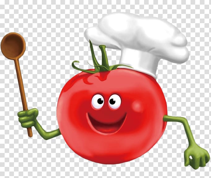 red tomato character illustration, Cooking Vegetable Icon, Cook tomatoes transparent background PNG clipart