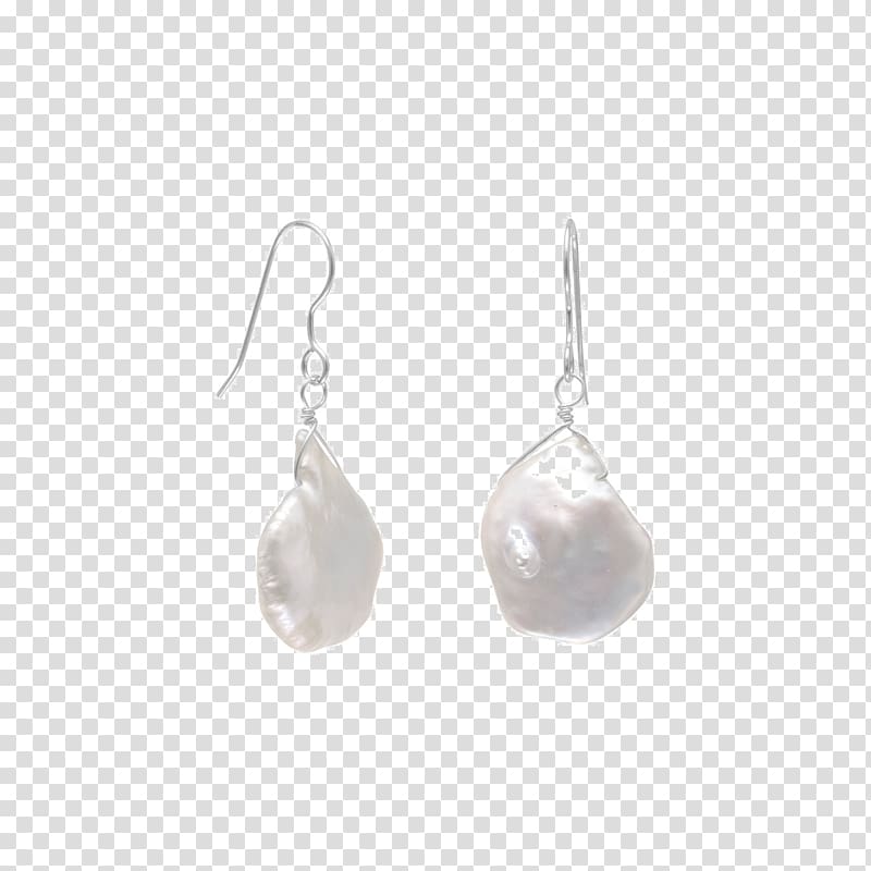 Cultured freshwater pearls Earring French wire Imitation pearl, silver transparent background PNG clipart