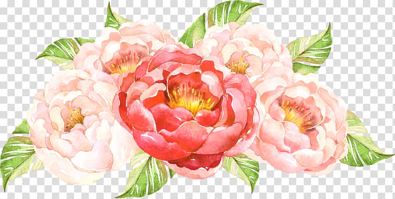 red and pink flowers , Flower, Hand-painted flower cluster transparent background PNG clipart