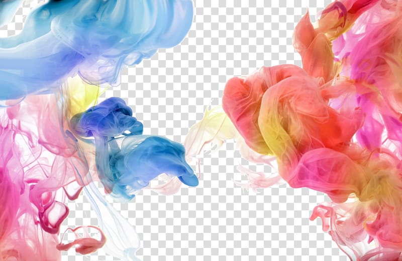 multicolored smoke , Color Acrylic paint Printing Abstract art, Drawing color cloud of smoke transparent background PNG clipart