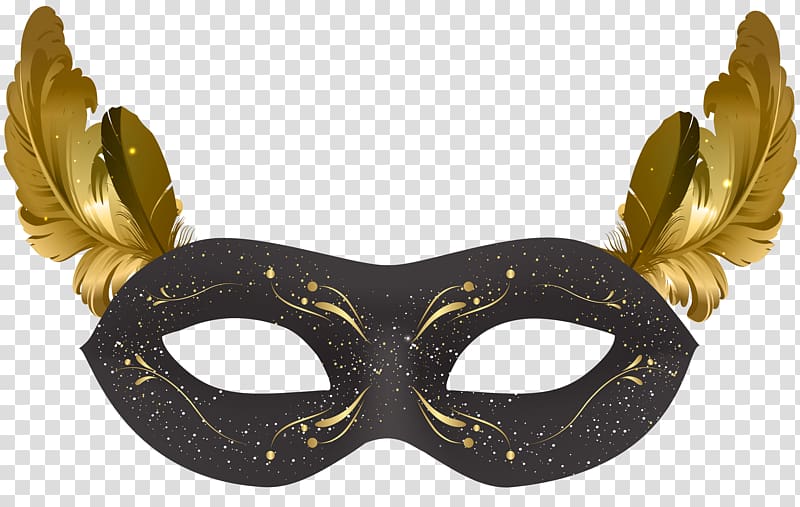 black and brown masquerade, Carnival of Venice Mask, Black Carnival Mask transparent background PNG clipart
