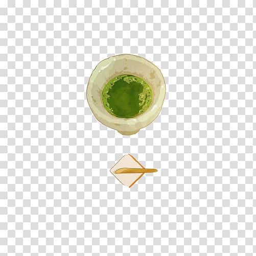 Green tea Dessert Food, Green tea hand painting material transparent background PNG clipart
