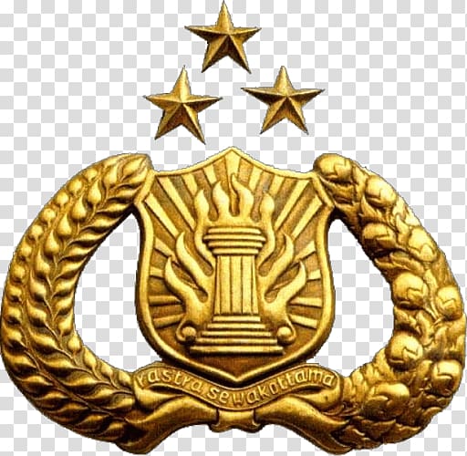 gold Rastra Sewakottama emblem, Indonesian National Police Logo Organization, Kepolisian Sektor transparent background PNG clipart