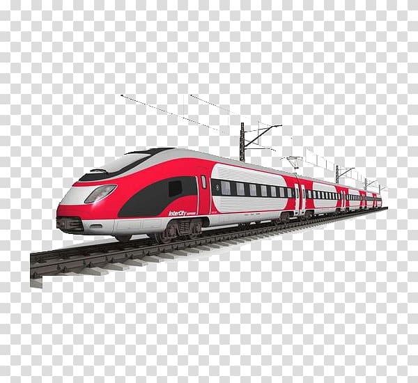 Train Rail transport High-speed rail Track Locomotive, Train Creative transparent background PNG clipart