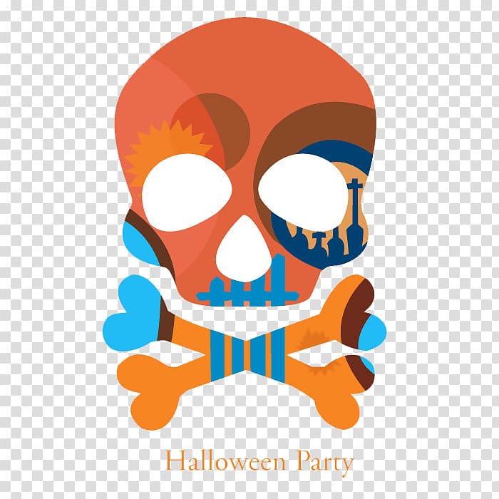 Wedding invitation Halloween Poster Illustration, Skull transparent background PNG clipart