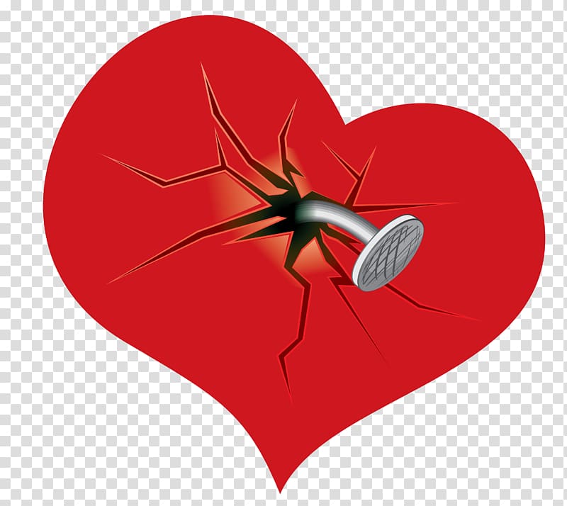 heart with nail illustration, Broken heart , Broken Heart transparent background PNG clipart
