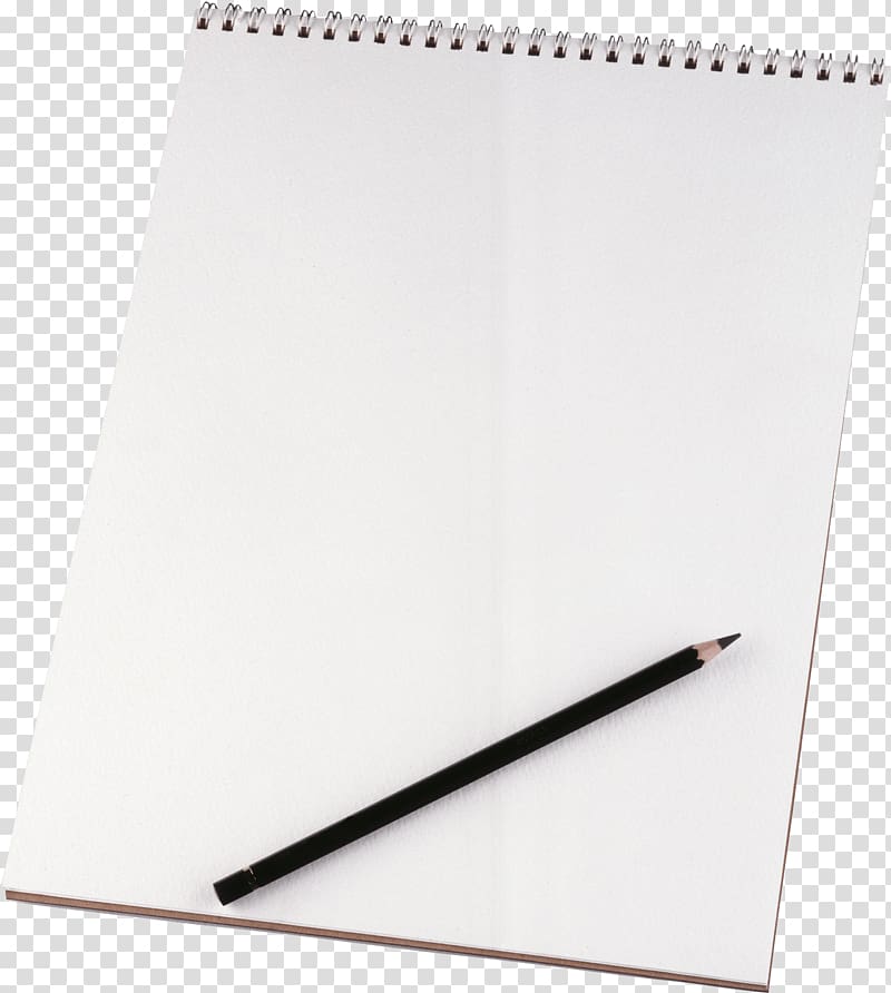 black pencil on white sketch pad, Paper Sheet Pencil transparent background PNG clipart