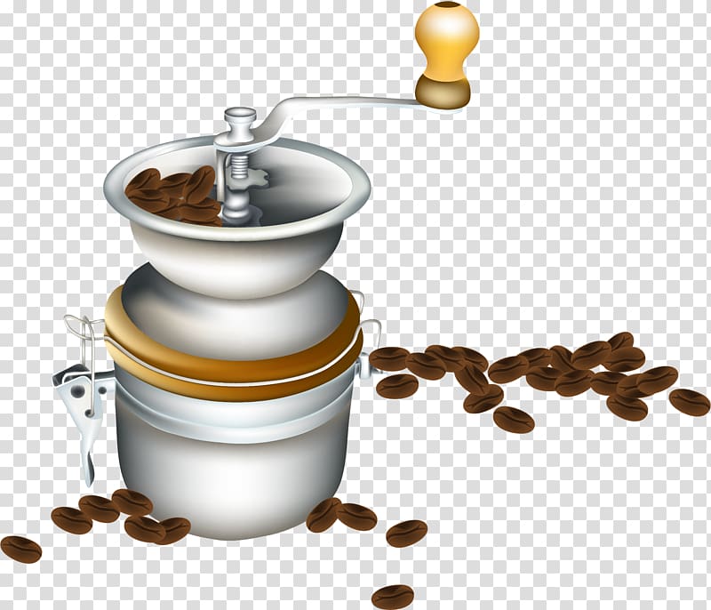 Turkish coffee Espresso Coffee cup Instant coffee, Hand painted brown coffee grinder transparent background PNG clipart