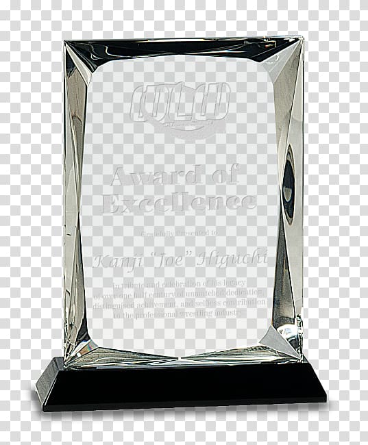 Trophy Glass Award Engraving Commemorative plaque, glass trophy transparent background PNG clipart