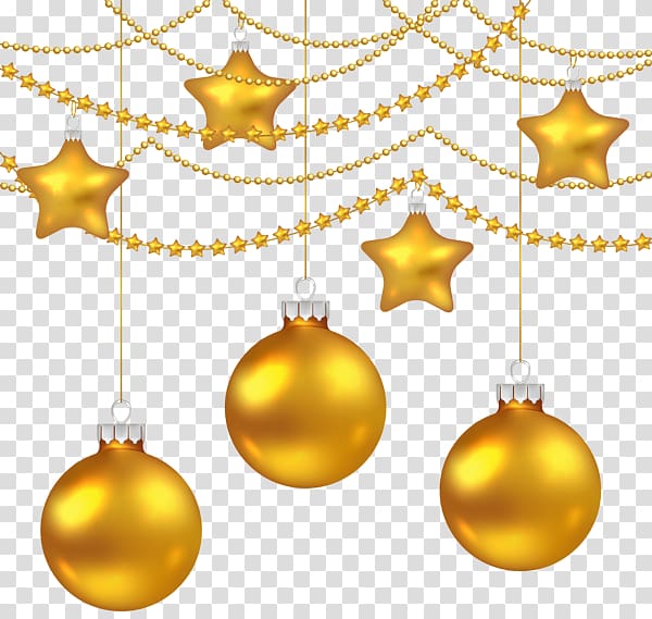 christmas golden ball decoration material transparent background PNG clipart