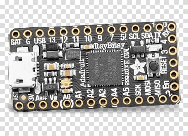 Microcontroller Adafruit Industries CircuitPython Electronics Arduino, Itsy Bitsy transparent background PNG clipart