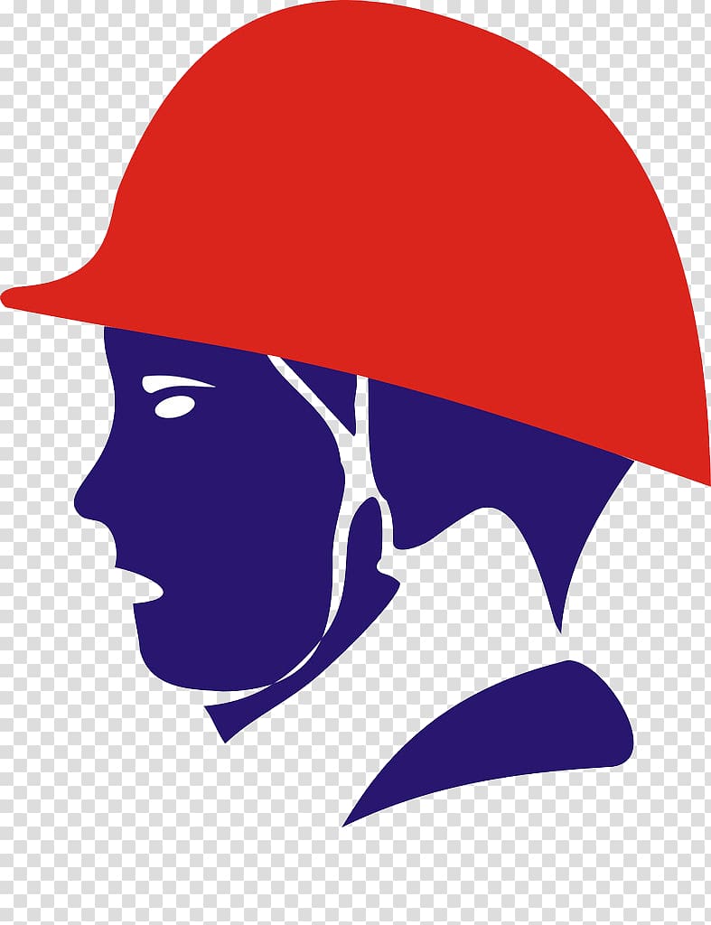 Paper Hard hat Laborer Icon, Wearing a red hat worker\'s head transparent background PNG clipart