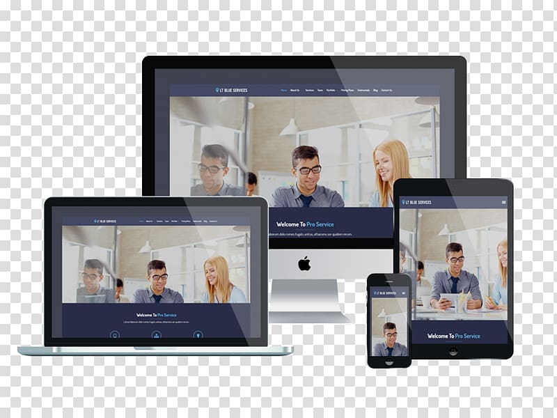 Responsive web design Web template system Website, business theme transparent background PNG clipart