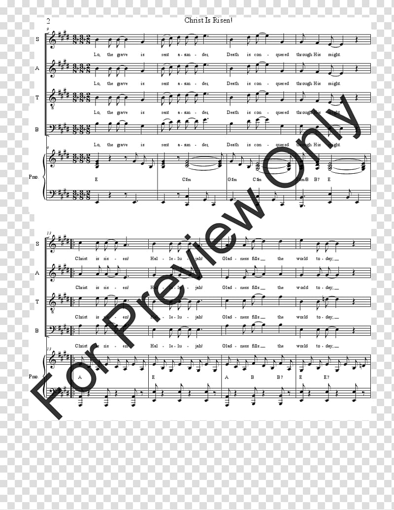 Sheet Music El Choclo J.W. Pepper & Son Piano, jesus risen transparent background PNG clipart